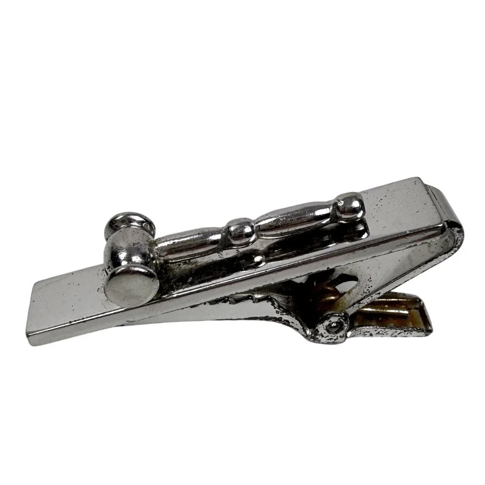Anson Gavel Tie Bar Mens Sterling Silver Judge Law